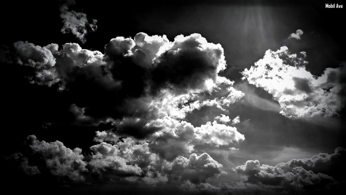 Dramatic Cumulus Clouds in Monochrome