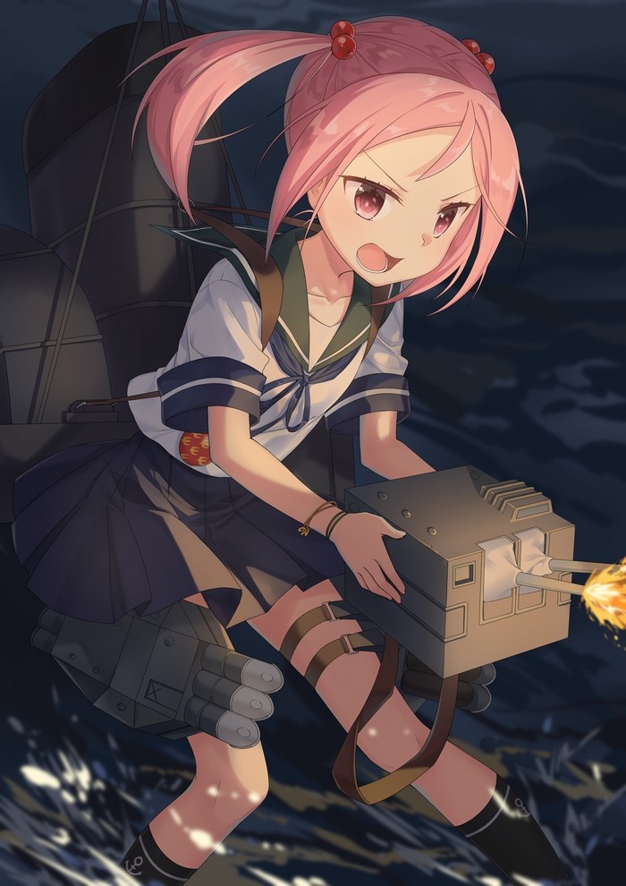 Sazanami KanColle from Kantai Collection firing a weapon