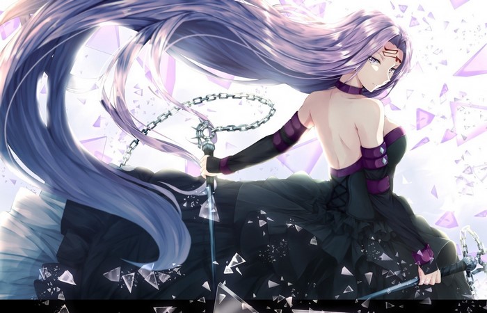 Rider from Fate/Stay Night with long violet hair