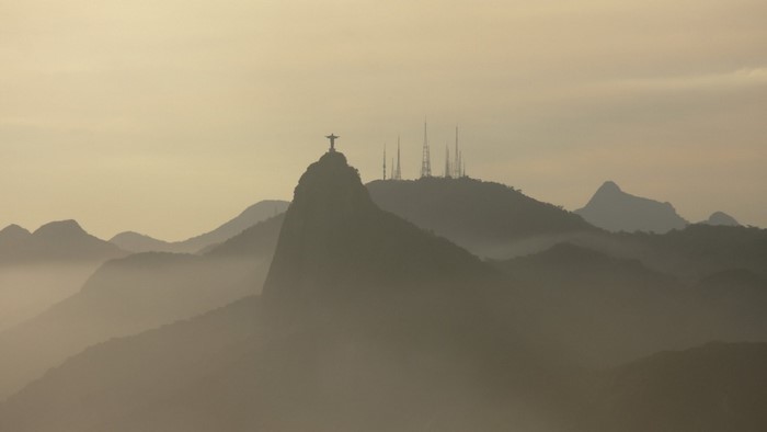 Christ the Redeemer statue in Rio de Janeiro at dawn