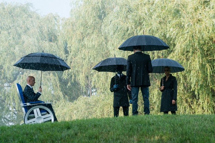 X-Men: Dark Phoenix characters in the rain