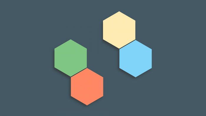 Abstract geometric pattern of colorful hexagons