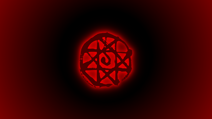 Red transmutation circle from Fullmetal Alchemist