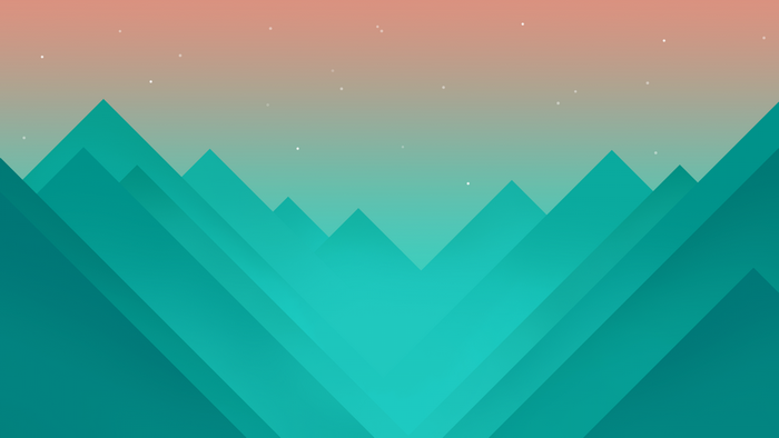 Minimalist mountain landscape with gradient sky