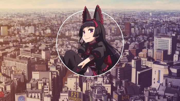 Rory Mercury from Gate: Thus the JSDF Fought There! in a cityscape