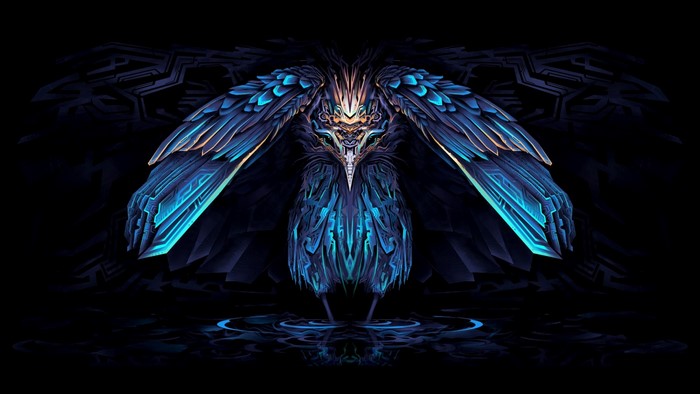Digital art of a mythical bird creature