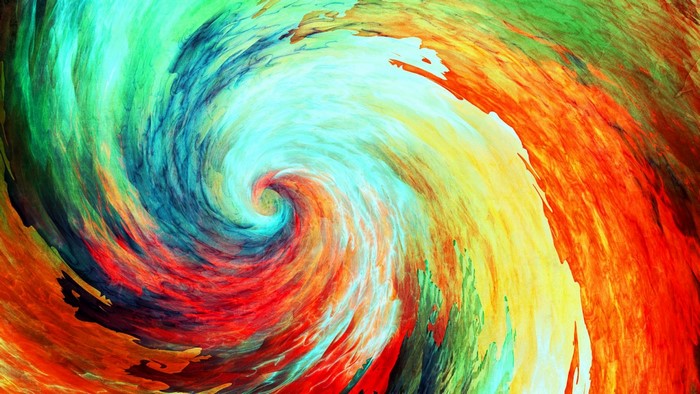 Abstract colorful swirling paint