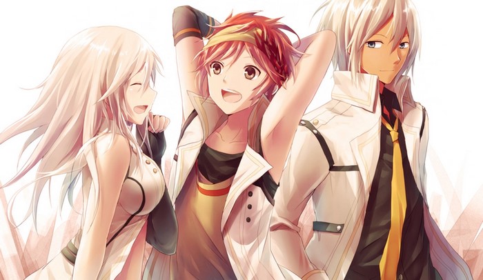 Alisa, Kouta, and unknown character from God Eater