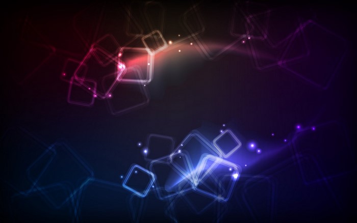 Abstract glowing squares and light streaks