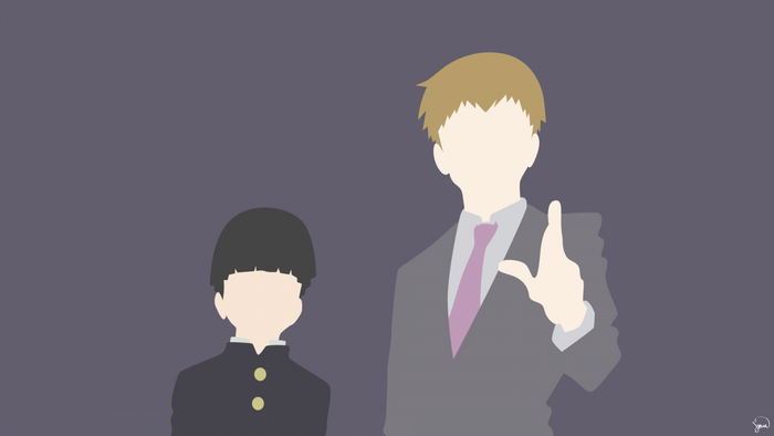 Shigeo Kageyama and Arataka Reigen from Mob Psycho 100