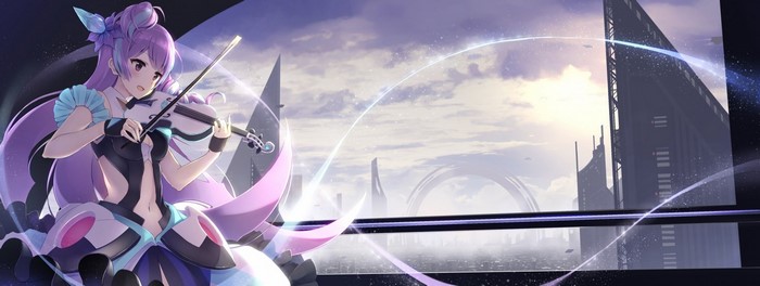 Mikumo Guynemer from Macross Delta playing violin