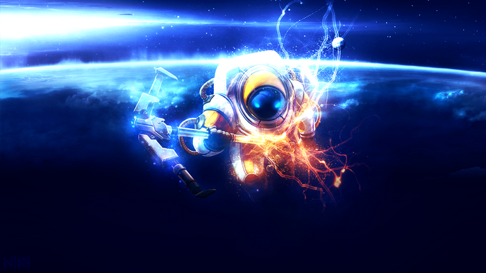 Nautilus from League of Legends in space