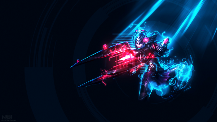 Caitlyn from League of Legends with futuristic weapon