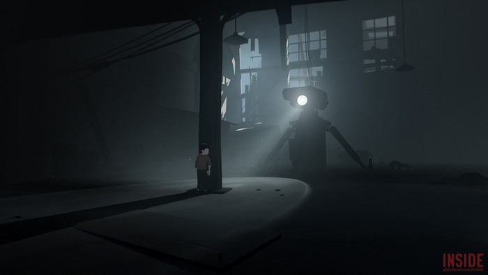 Inside video game screenshot with boy and robot