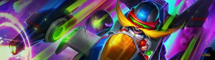 Rumble from League of Legends in his Space Groove skin