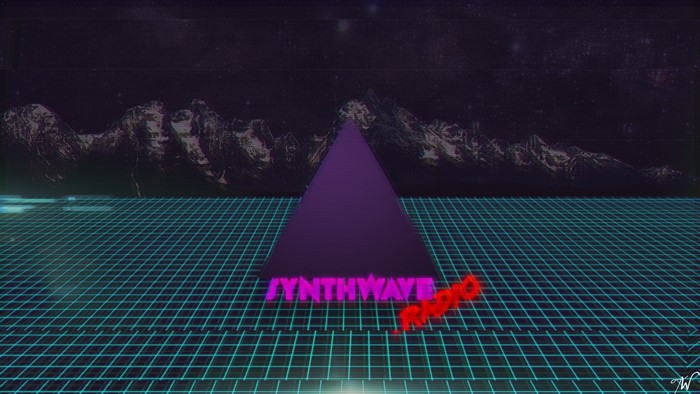 Synthwave Radio Retro Pyramid Mountains Grid