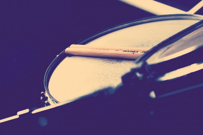 Drumsticks on a snare drum