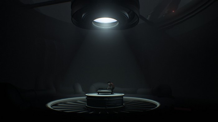 Inside screenshot of a person on a platform