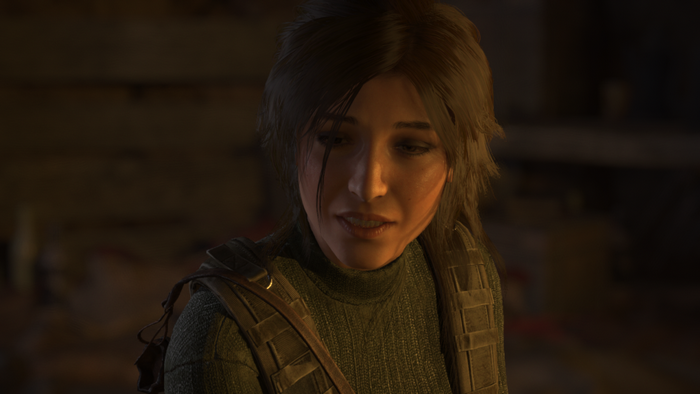 Lara Croft from Tomb Raider in darkness