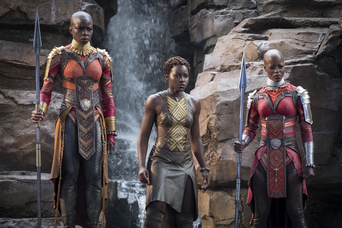 Okoye, Nakia, and Ayo from Black Panther