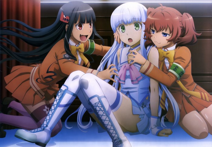 Anime girls in school uniforms