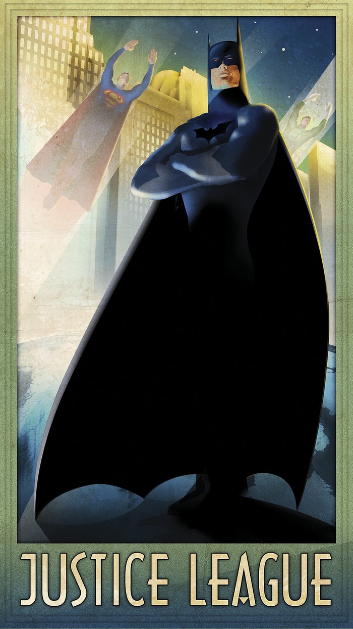 Justice League Poster featuring Batman, Superman, and Green Lantern