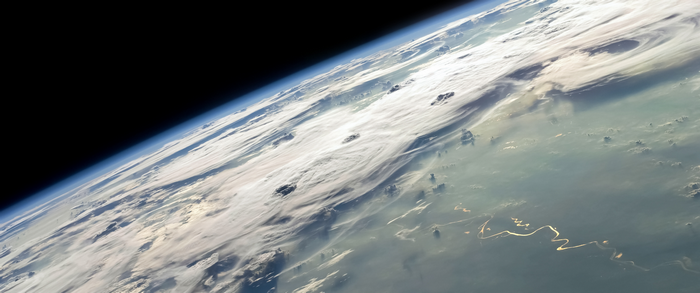 Earth's atmosphere and clouds from space