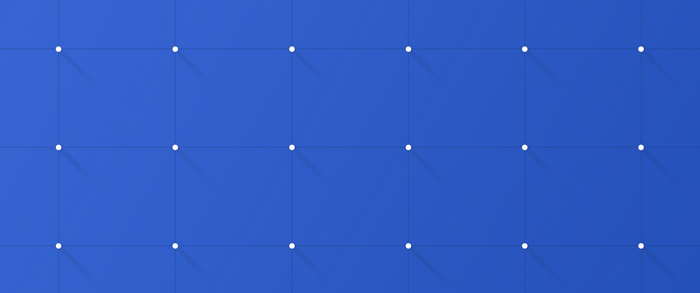 Blue grid with white dots and shadows