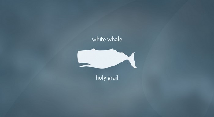 White whale holy grail minimalism logo