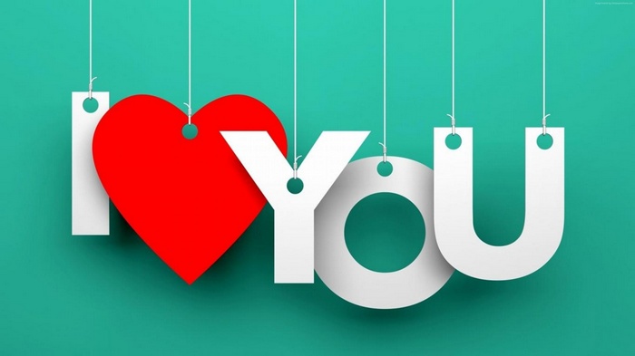 I Love You heart and letters 4K