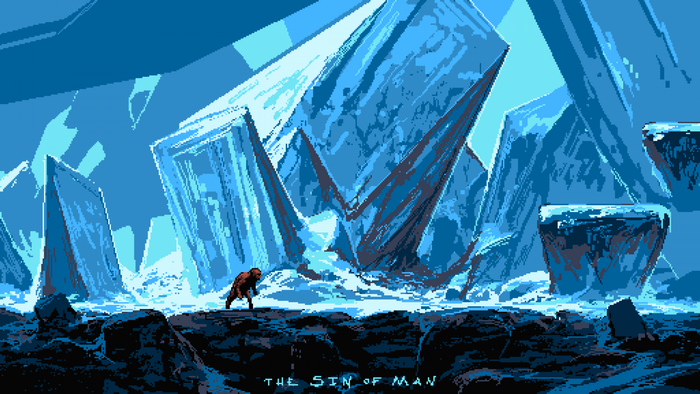 The Sin of Man pixel art landscape