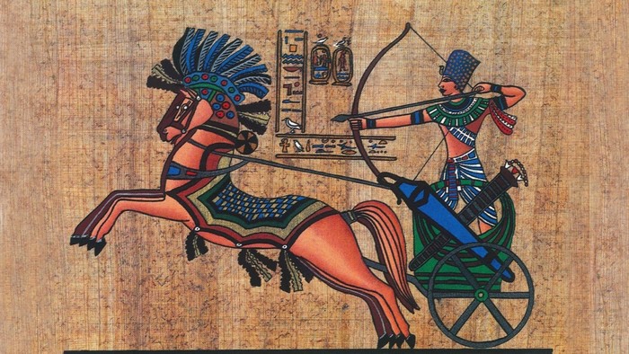 Ancient Egyptian Archer on Horseback Chariot