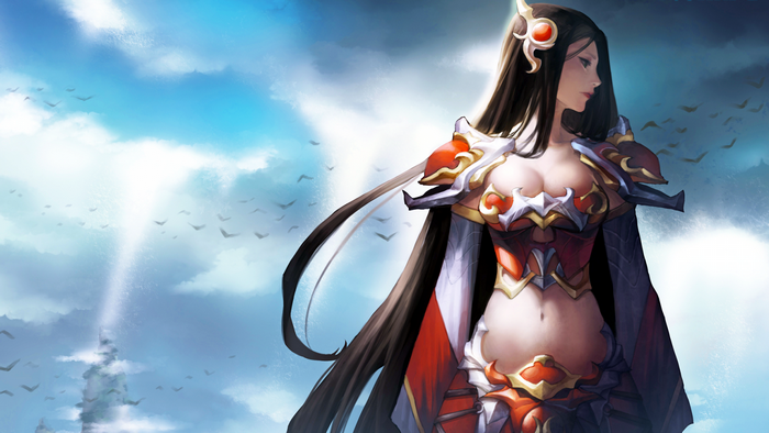 Irelia from League of Legends in armor