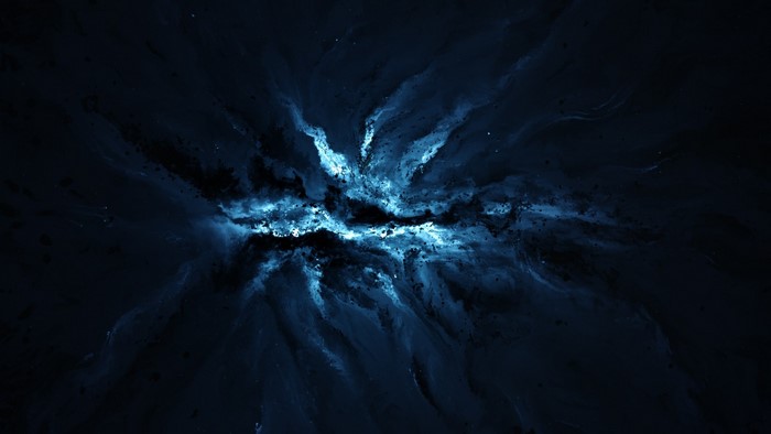 Blue nebula in outer space