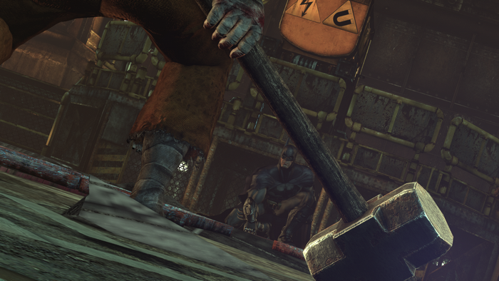 Batman from Batman: Arkham City with a Sledgehammer