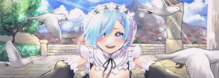 Rem from Re:Zero with doves