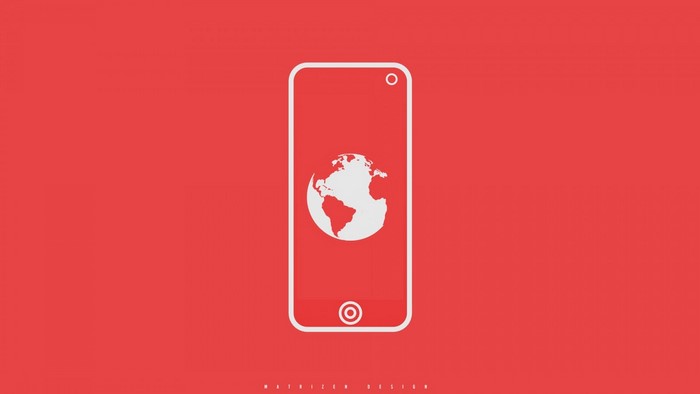 Smartphone with Earth icon