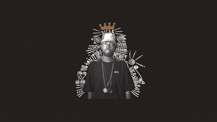 J Dilla with crown and drawings