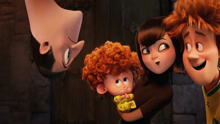 Hotel Transylvania characters with baby Dennis