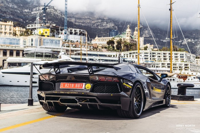 Black Hamann Lamborghini Aventador LP700-4 Roadster in Monaco