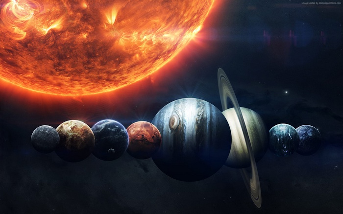 The Sun and Planets of the Solar System