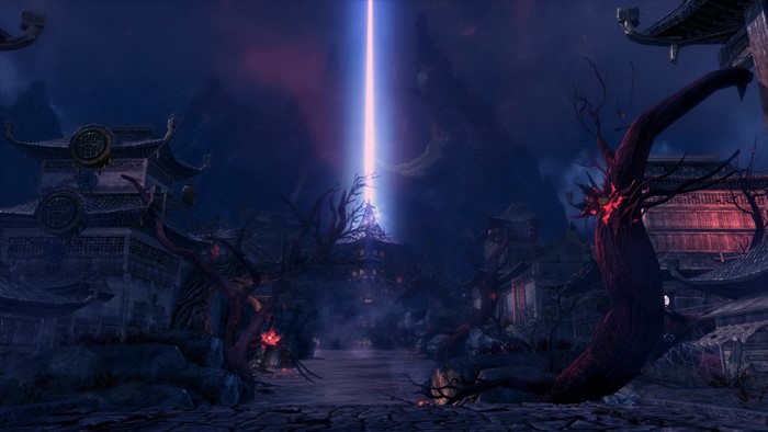 Blade & Soul MMORPG screenshot with a light beam