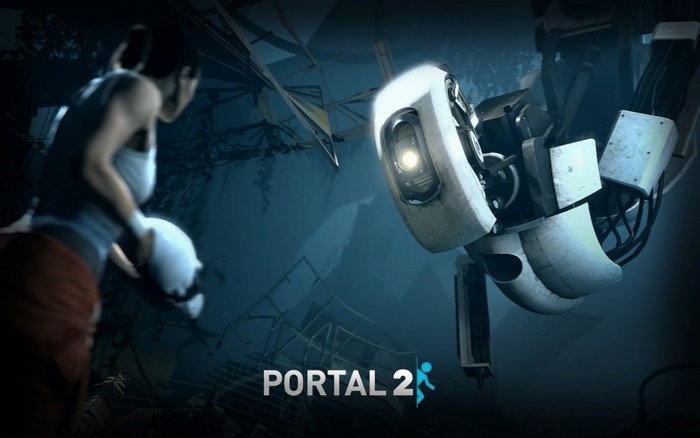Chell and GLaDOS from Portal 2