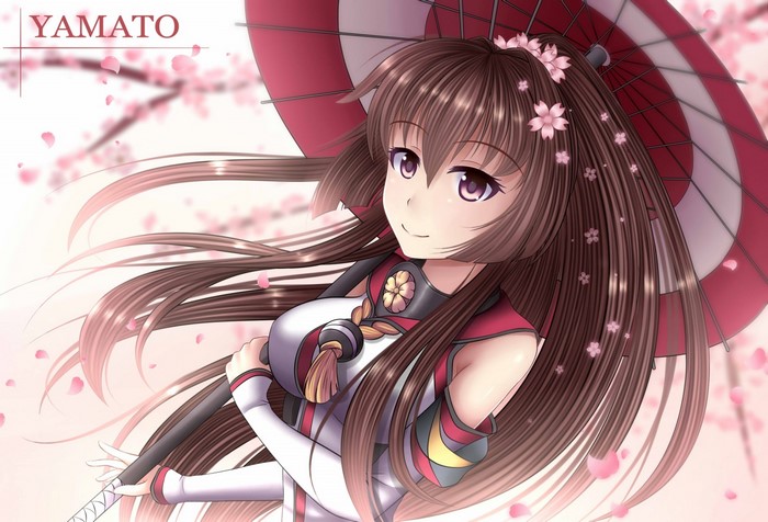 Yamato from Kantai Collection with Cherry Blossoms