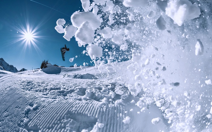 4k, snow, winter, snowboarding