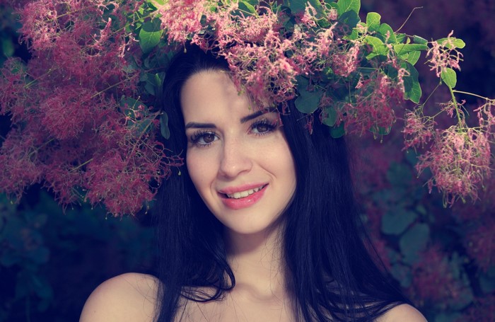 Woman with flowers in her hair