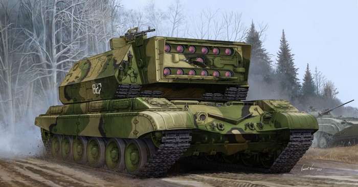 Russian Army Military Combat Vehicle with Missile Launchers