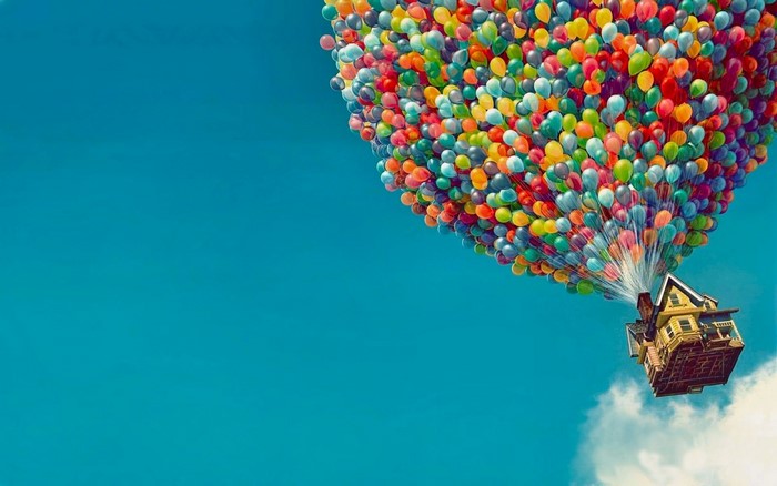 House lifted by balloons from the movie Up