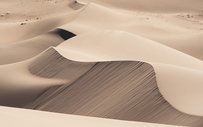 Sand dunes with rippled textures