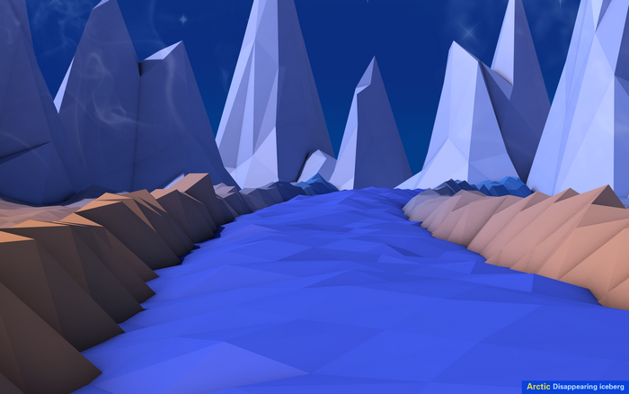 Arctic landscape with river and mountains